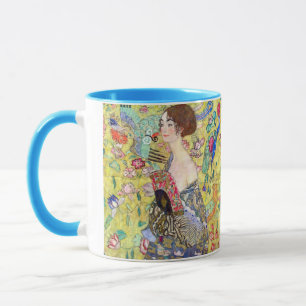 Dame met waaier van Gustav Klimt, Vintage Japonism Mok