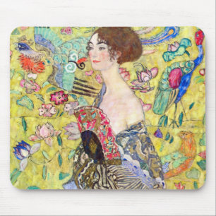 Dame met waaier van Gustav Klimt, Vintage Japonism Muismat