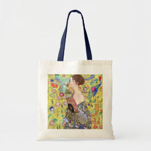 Dame met waaier van Gustav Klimt, Vintage Japonism Tote Bag