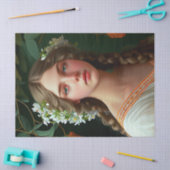  dame met witte bloemen ontkoppeling tissuepapier (Craft)