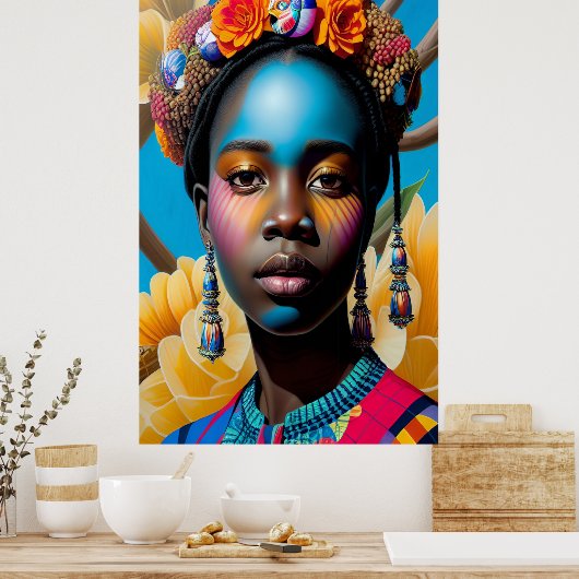 Dame met zeeschelpen poster (Keuken)