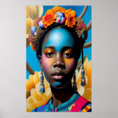 Dame met zeeschelpen poster (Voorkant)