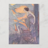  - Dame met zes zwanen, Briefkaart (Voorkant)