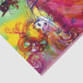 DAME MET ZWARTE KAT EN MASKER / Venetiaans Maskera Tissuepapier (Detail)