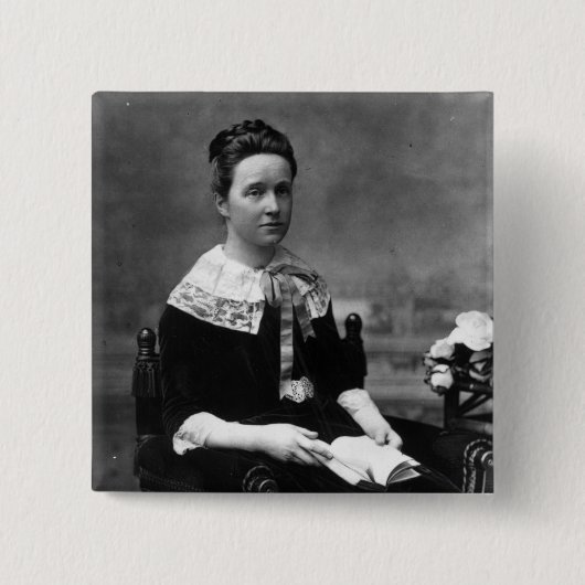 Dame Millicent Fawcett, c.1880 Vierkante Button 5,1 Cm (Voorkant)