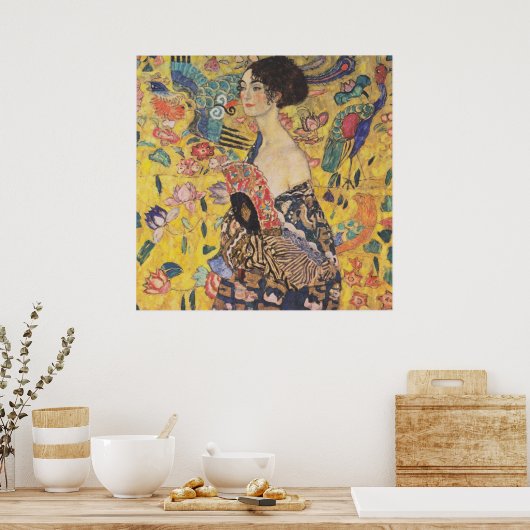 Dame mit Fächer Poster (Keuken)