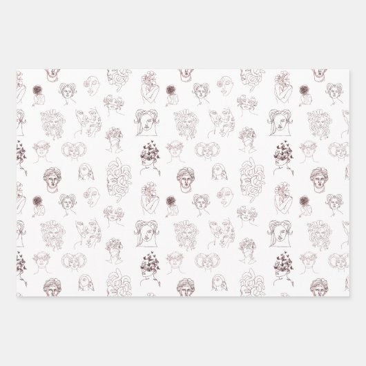Dame Monster Wrapping Paper Flat Sheet Set 3 (Voorkant 3)