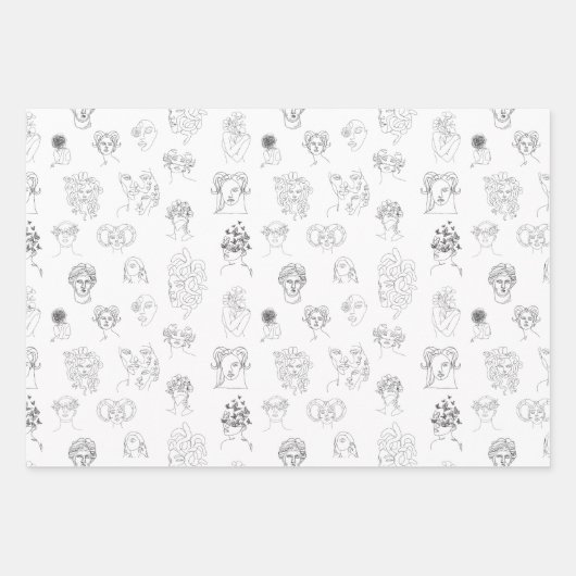 Dame Monster Wrapping Paper Flat Sheet Set 3 (Voorkant)