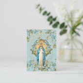 Dame of Knock Virgin Mary Prayer Floral Informatiekaartje (Staand voorkant)