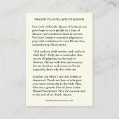 Dame of Knock Virgin Mary Prayer Floral Informatiekaartje (Achterkant)