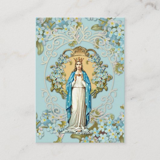 Dame of Knock Virgin Mary Prayer Floral Informatiekaartje (Voorkant)