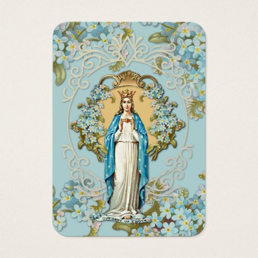 Dame of Knock Virgin Mary Prayer Floral Visitekaartje (Voorkant)