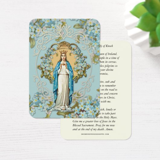 Dame of Knock Virgin Mary Prayer Floral Visitekaartje (Bureau)