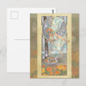 Dame of Oktober Art Nouveau Birthstone Series Briefkaart (Voorkant / Achterkant)