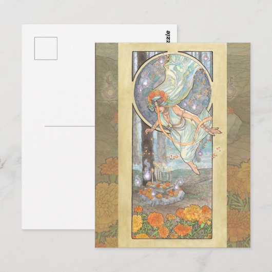 Dame of Oktober Art Nouveau Birthstone Series Briefkaart (Voorkant / Achterkant)