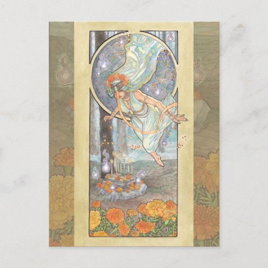 Dame of Oktober Art Nouveau Birthstone Series Briefkaart (Voorkant)