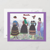Dame of Peru Paper Doll Briefkaart (Voorkant / Achterkant)