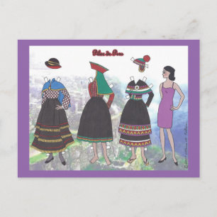 Dame of Peru Paper Doll Briefkaart