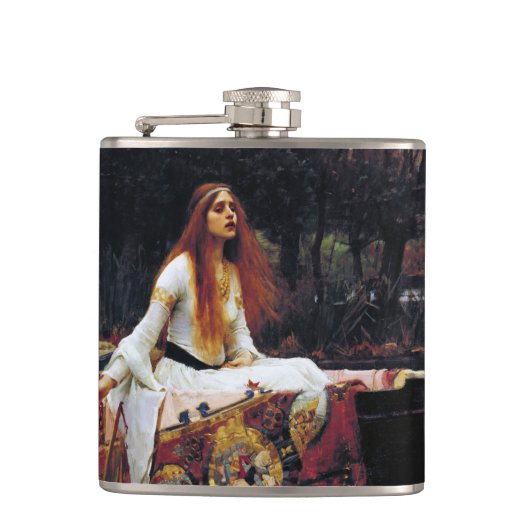 Dame of Shallot op Boat J.W. Waterhouse Fine Art Heupfles (Voorkant)