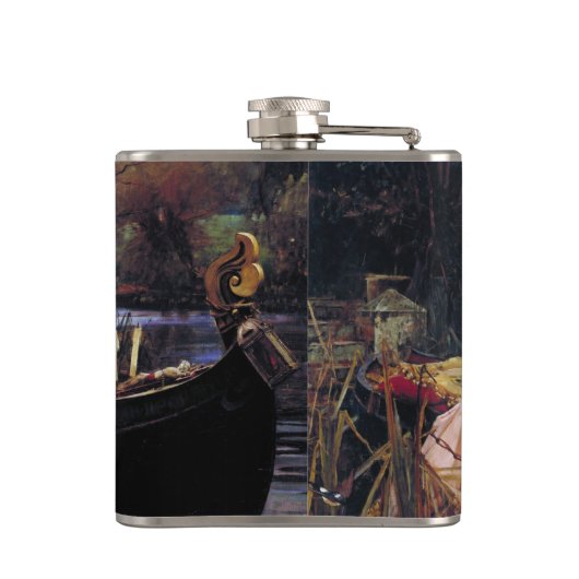 Dame of Shallot op Boat J.W. Waterhouse Fine Art Heupfles (Achterkant)