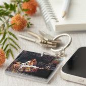 Dame of Shallot op Boat J.W. Waterhouse Fine Art Sleutelhanger (Voorkant Rechts)