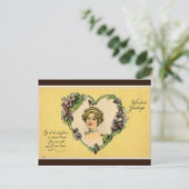  dame omgeven door Violets Heart Valentijn Briefkaart (Staand voorkant)