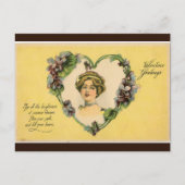  dame omgeven door Violets Heart Valentijn Briefkaart (Voorkant)