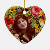  dame omringd door Ornament Flowers (Achterkant)