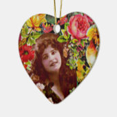  dame omringd door Ornament Flowers (Links)