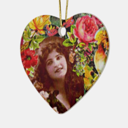  dame omringd door Ornament Flowers (Links)