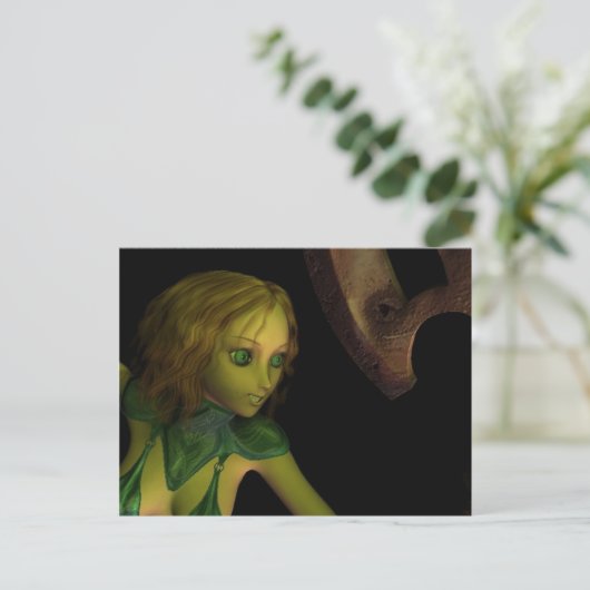 Dame onder de Ax Post Card Briefkaart (Staand voorkant)