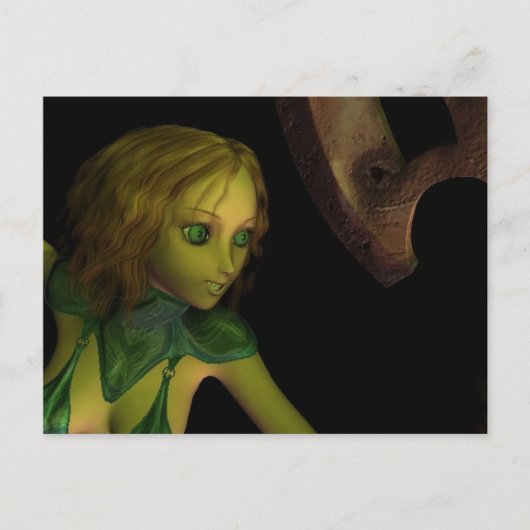 Dame onder de Ax Post Card Briefkaart (Voorkant)