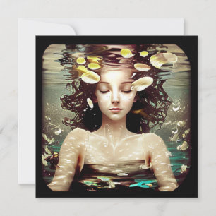 Dame onder water, AI gegenereerde kunst Kaart