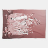 Dame op Birthday Cake Tea Towel Theedoek (Horizontaal)