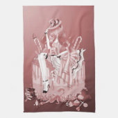 Dame op Birthday Cake Tea Towel Theedoek (Verticaal)