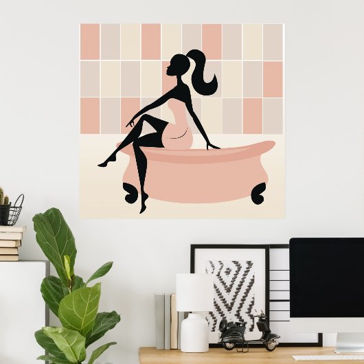 Dame op de Bath Poster (Thuiskantoor)