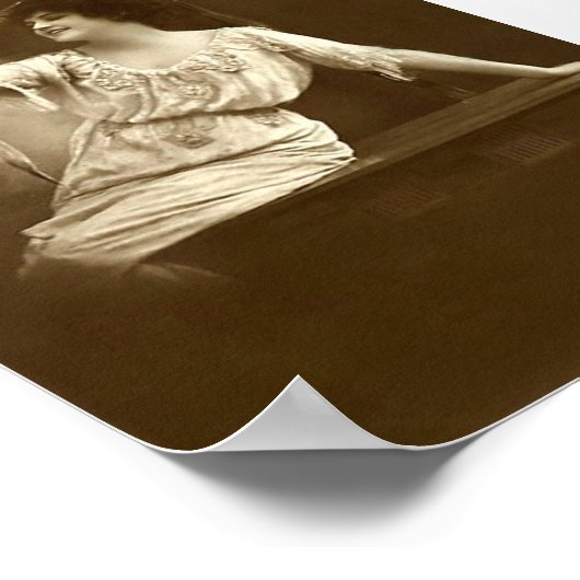 Dame op de Ephemeral van het nieuwjaarsfeest Poster (Hoek)