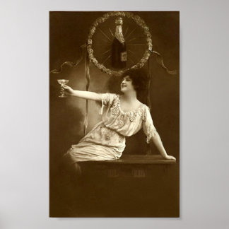 Dame op de Ephemeral van het nieuwjaarsfeest Poster