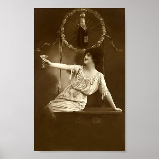 Dame op de Ephemeral van het nieuwjaarsfeest Poster (Voorkant)