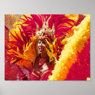 Dame op de kermis poster