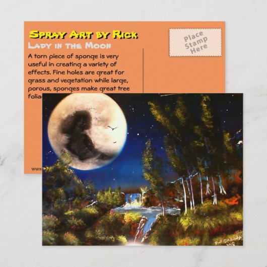 Dame op de maan briefkaart (Voorkant / Achterkant)