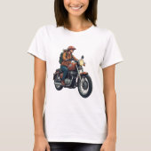 Dame op de motor op de weg t-shirt (Voorkant)