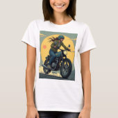 Dame op de motor op de weg t-shirt (Voorkant)