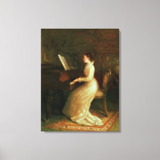 Dame op de Piano Canvas Afdruk (Voorkant)