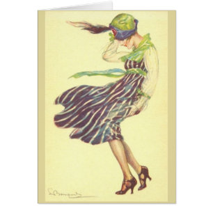 dame op een dag van de Windy