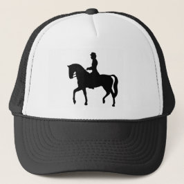 Dame op een paard met Trucker Hat Trucker Pet