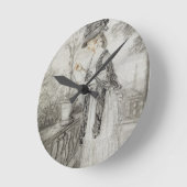 Dame op een Terrace die een Plant van de anjer bui Ronde Klok (Hoek)