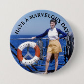 Dame op het schip in de middeleeuwse eeuw ronde button 7,6 cm (Voorkant)