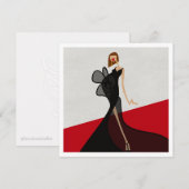 Dame op Rode Loper Mode-illustratie Kaart (Voorkant / Achterkant)