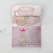 dame op roze achtergrond Verjaardagswensen Kaart (Binnen)